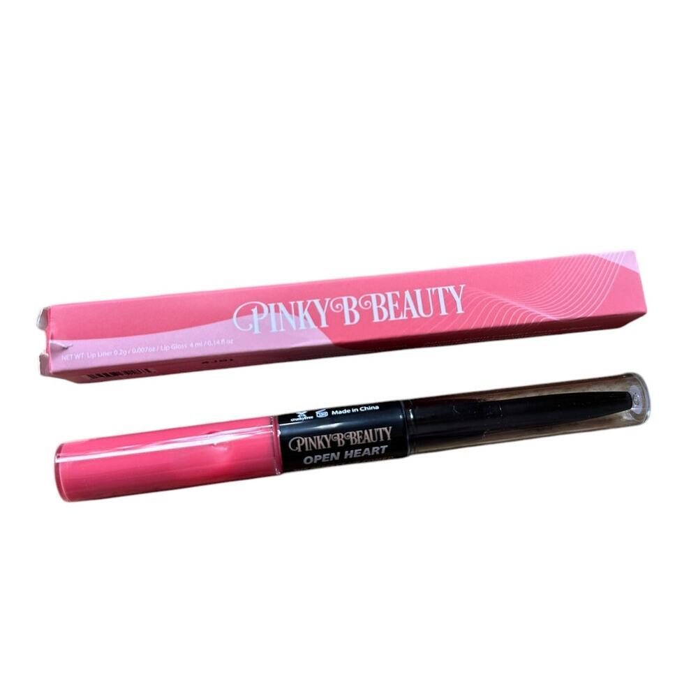 Pinky B Beauty "Open Heart" Lip Liner/Gloss Stick Combo, Pink, Full Size - Picture 2 of 6